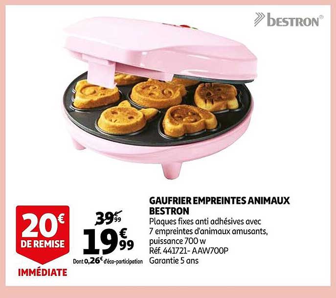 gaufrier empreintes animaux bestron