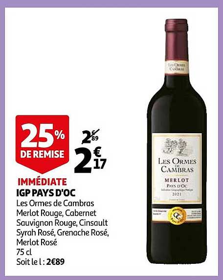 igp pays d'oc les ormes de cambras