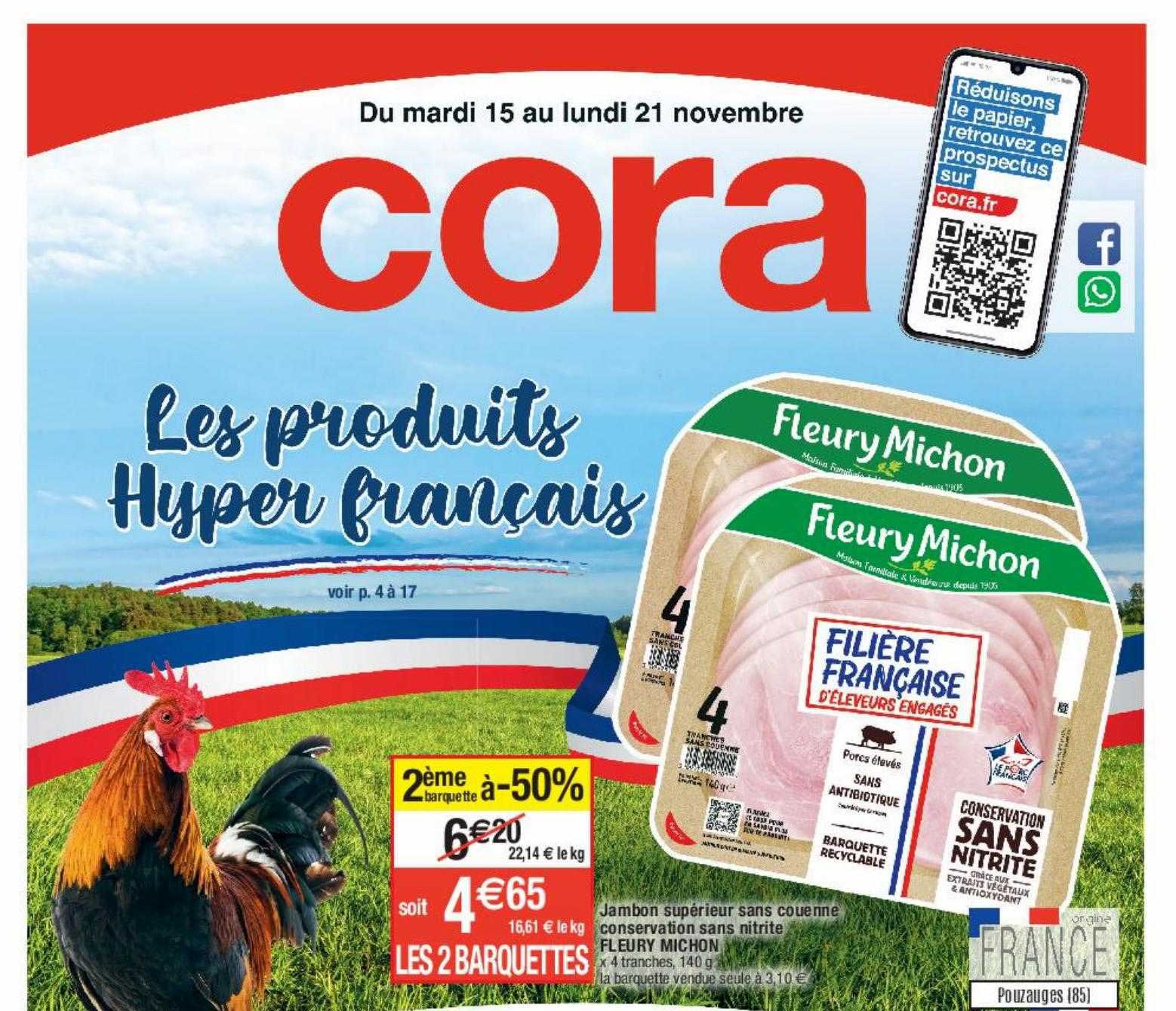 jambon supérieur sans couenne conservation sans nitrite fleury michon