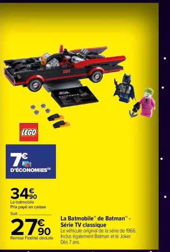 la batmobile de batman série tv classique lego