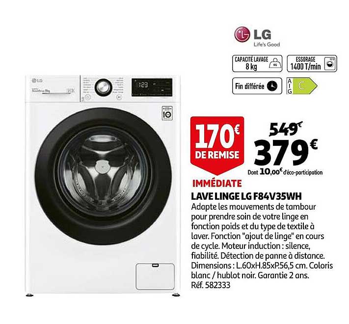 lave linge lg f84v35wh