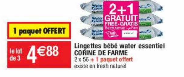 lingettes bébé water essentiel corine de farme