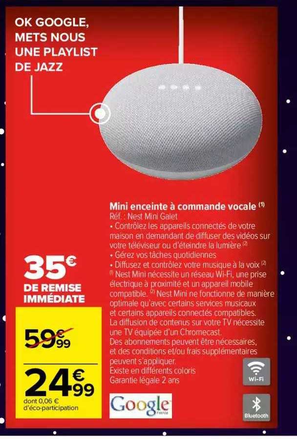 mini enceinte à commande vocale google