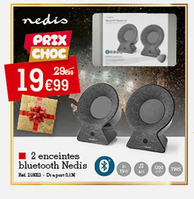 nedis 2 enceintes bluetooth