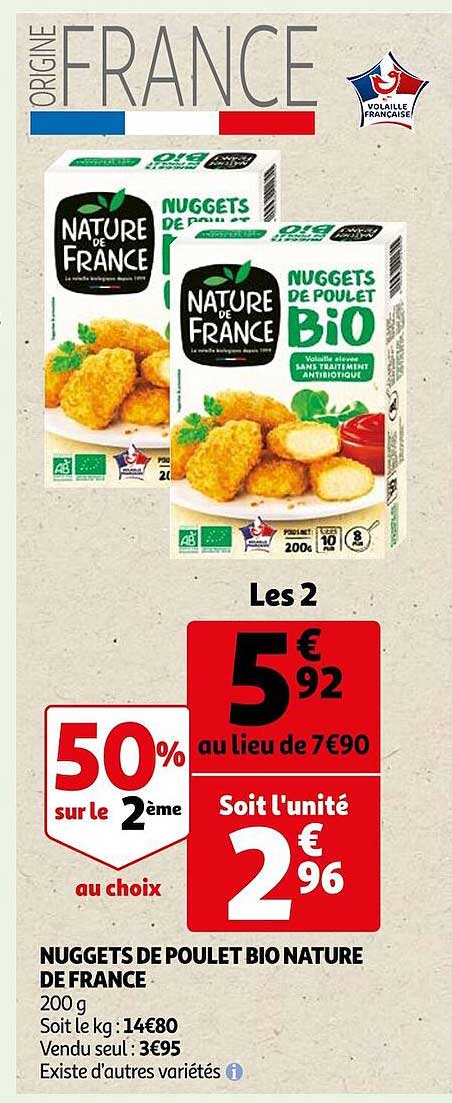 Nuggets De Poulet Bio Nature De France