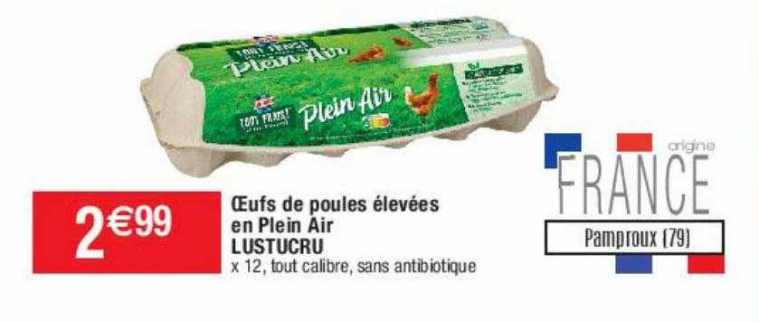 oeufs de poules élevées en plein air lustucru