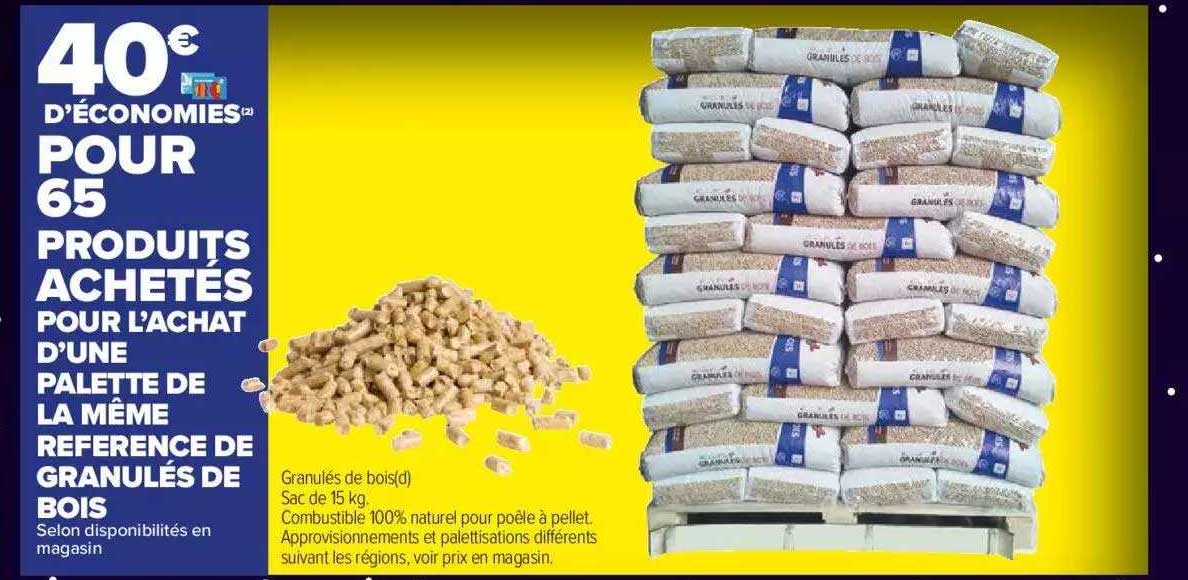 palette de la même référence de granulés de bois