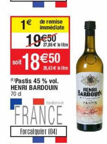 Pastis 45% Vol Henri Bardouin