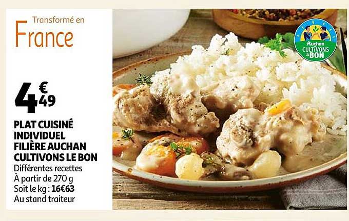 plat cuisiné individuel filière auchan cultivons le bon
