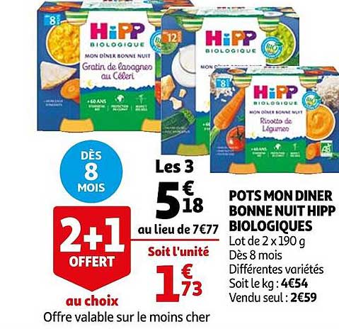 pots mon dîner bonne nuit hipp biologiques