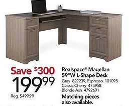 Realspace Magellan 59"w L-shape Desk