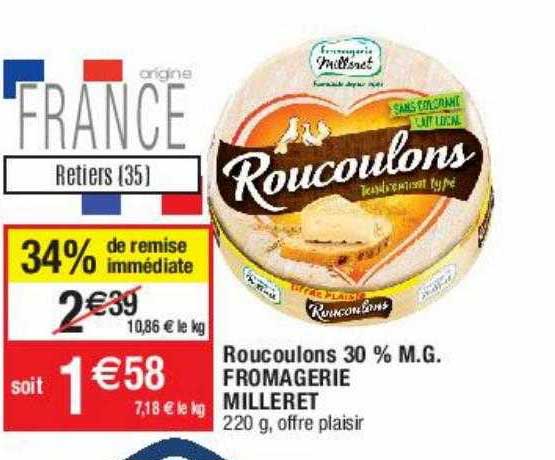 Roucoulons 30% Mg Fromagerie Milleret