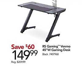 rs gaming venmo 45"w gaming desk