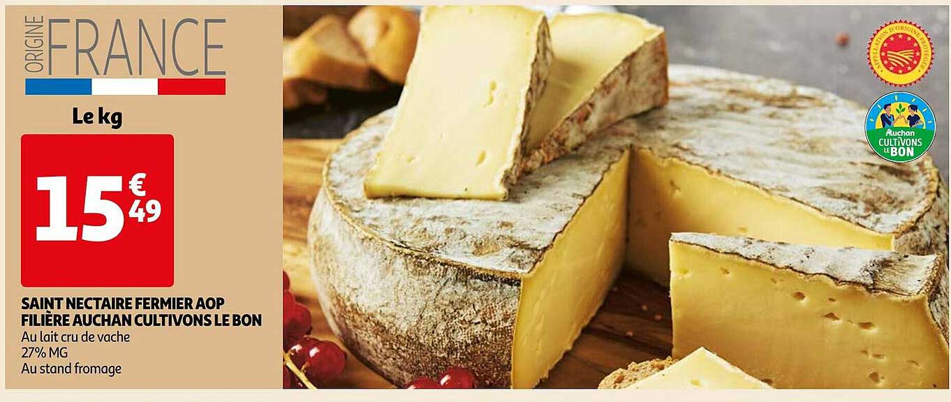 saint nectaire fermier aop filière auchan cultivons le bon