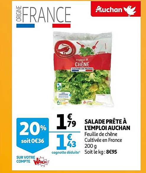 salade prête à l'emploi auchan