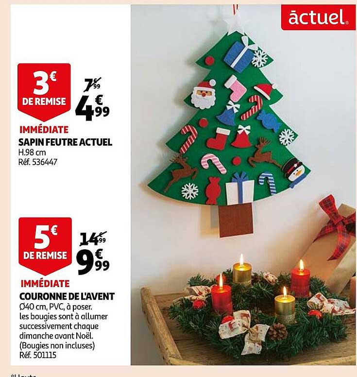 sapin feutre actuel ou couronne de l'avent