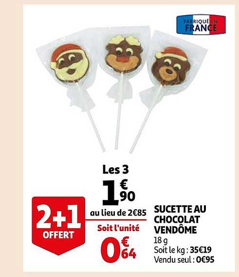 sucette au chocolat vendôme