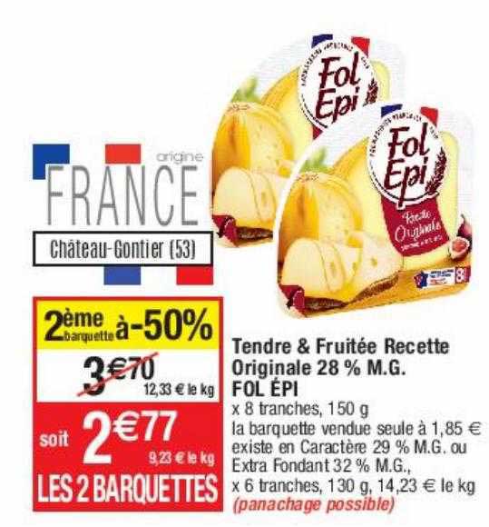 tendre & fruitée recette originale 28% mg fol épi