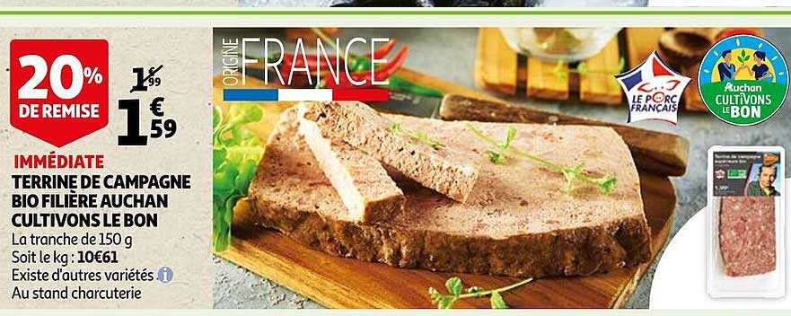 terrine de campagne bio filière auchan cultivons le bon