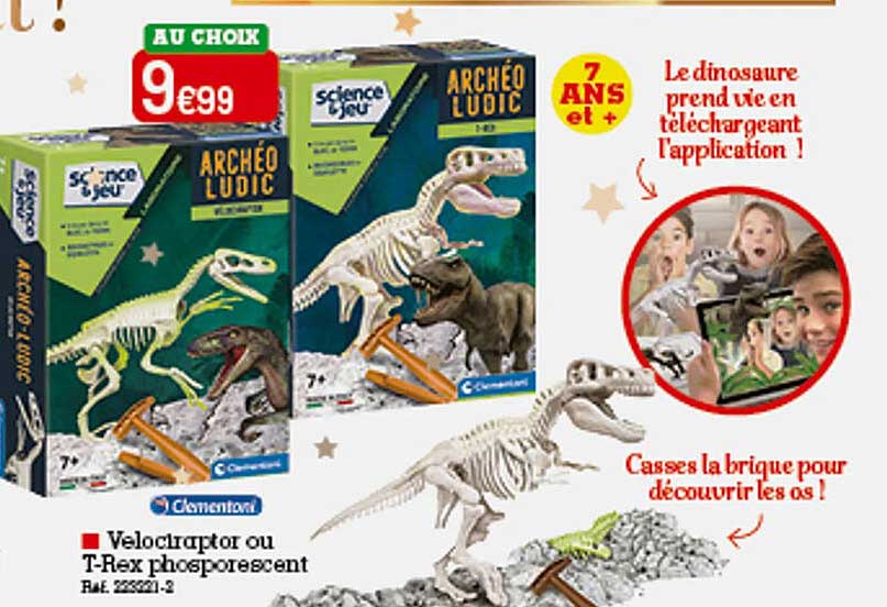 velociraptor ou t-rex phosphorescent
