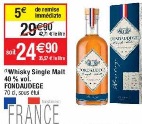 whisky single malt 40% vol. fondaudege