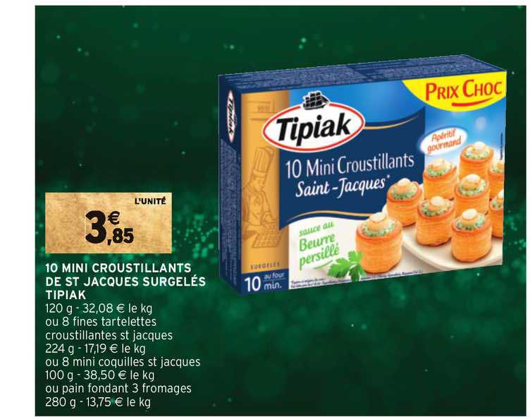 10 mini croustillants de st jacques surgelés tipiak