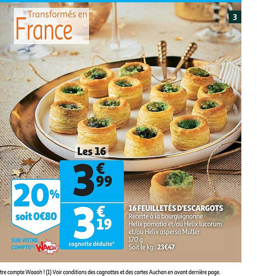 16 feuilletés d'escargots