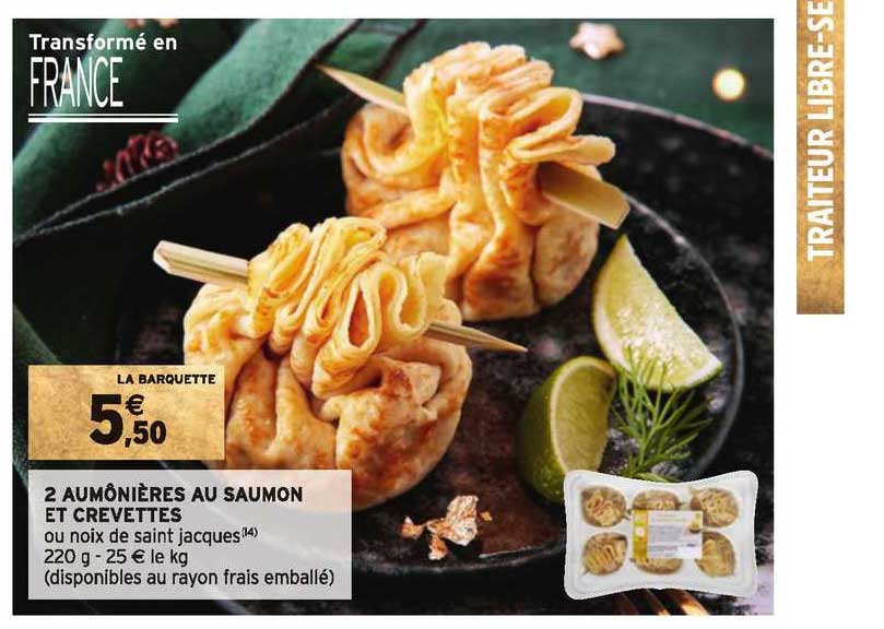 2 Aumônières Au Saumon Et Crevettes