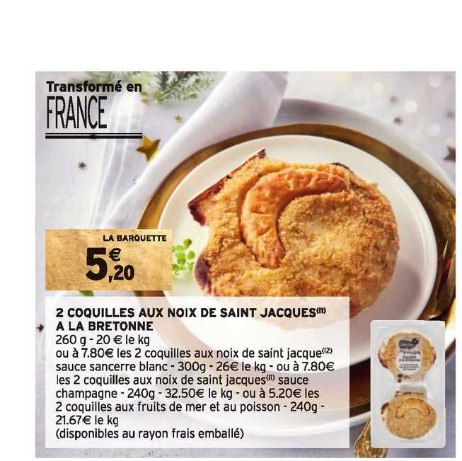 2 coquilles aux noix de saint jacques à la bretonne