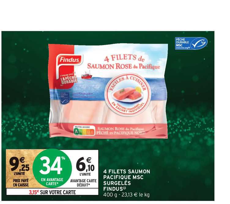 4 Filets Saumon Pacifique Msc Surgelés Findus