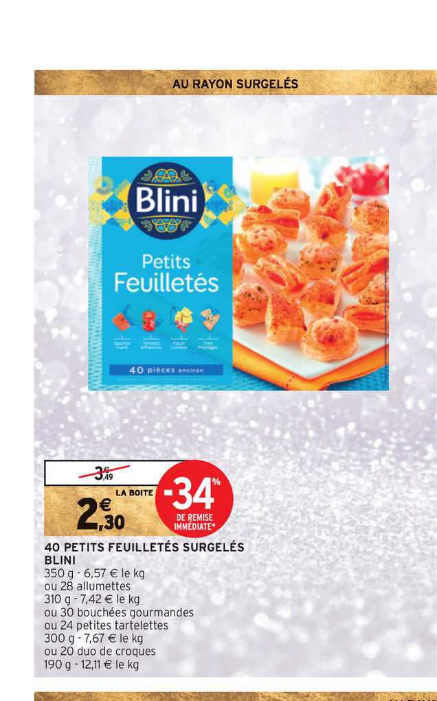 40 Petits Feuilletés Surgelés Blini