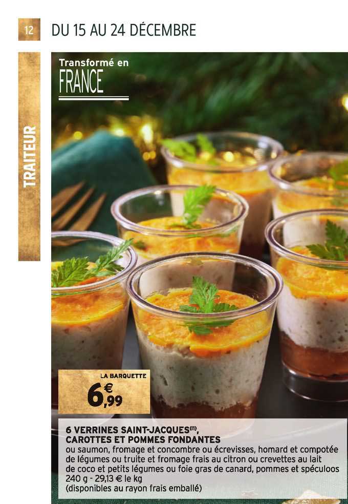 6 verrines saint-jacques, carottes et pommes fondantes