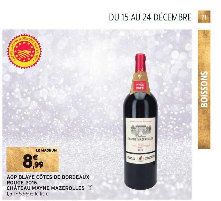 aop blaye côtes de bordeaux rouge 2016 château myane mazerolles