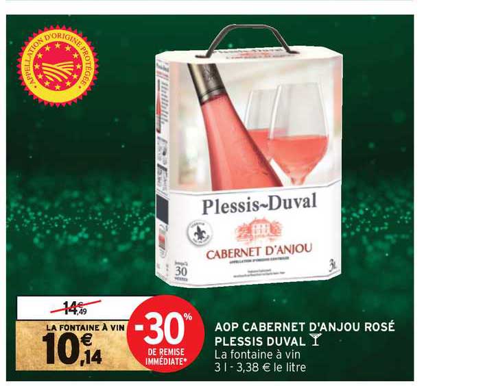 aop cabernet d'anjou rosé plessis duval -30% de remise immédiate