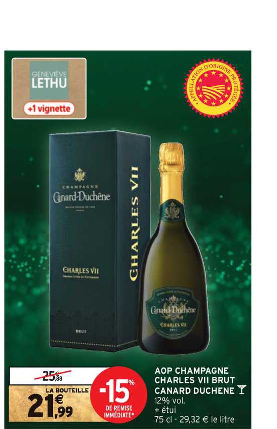 aop champagne charles vii brut canard duchêne -15% de remise immédiate