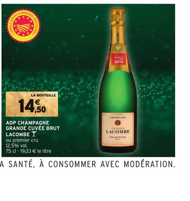aop champagne grand cuvée brut lacombe