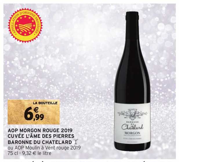 Aop Morgon Rouge 2019 Cuvée L'âme Des Pierres Baronne Du Chatelard