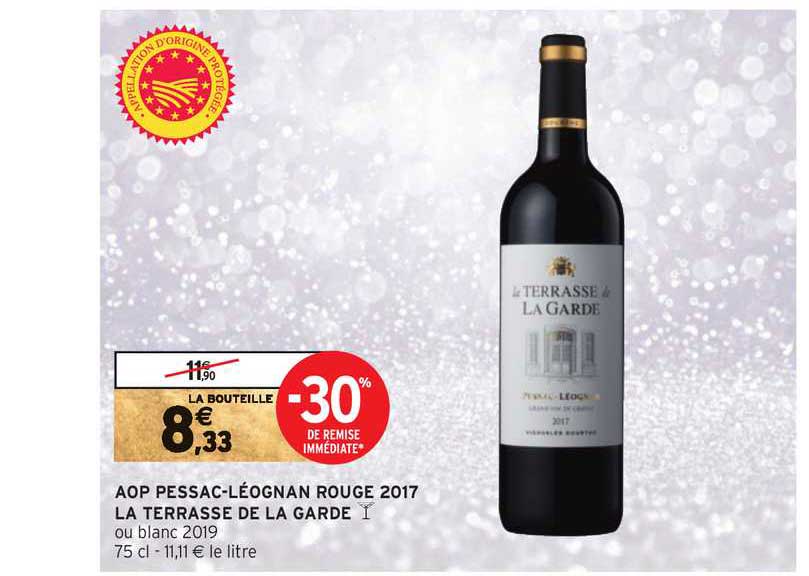 aop pessac léognan rouge 2017 la terrasse de la garde -30% de remise immédiate