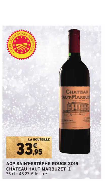 aop saint estèphe rouge 2015 château haut marbuzet