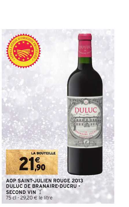 aop saint julien rouge 2013 duluc de branaire ducru second vin