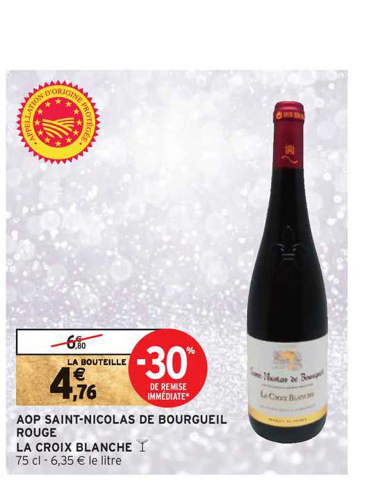 aop saint nicolas de bourgeuil rouge la croix blanche -30% de remise immédiate