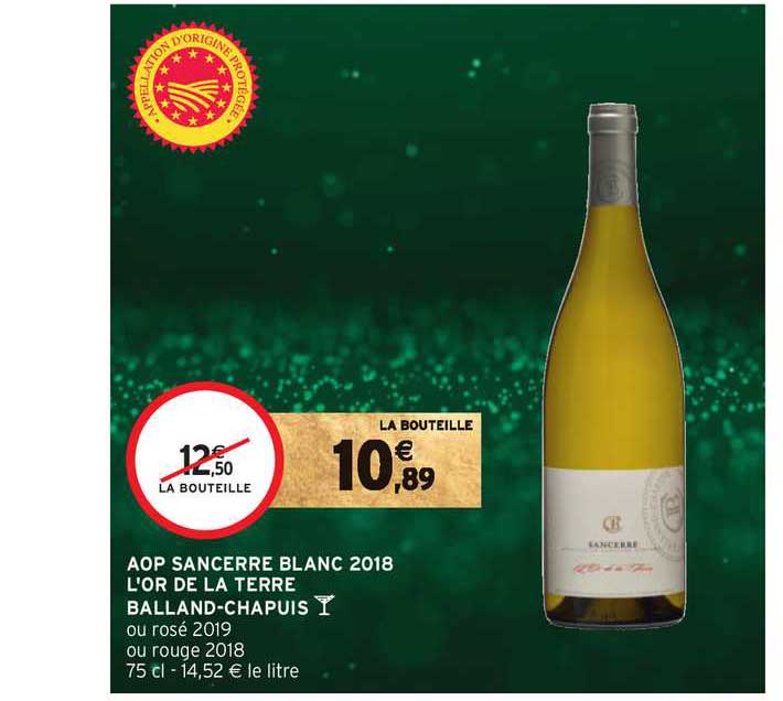 aop sancerre blanc 2018 l'or de la terre balland chapuis