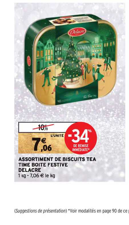 assortiment de biscuits tea time boite festive delacre -34% de remise immédiate