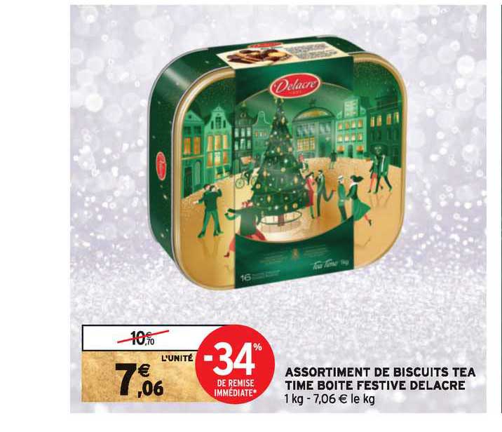 assortiment de biscuits tea time boîte festive delacre