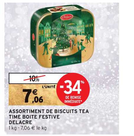 assortiment de biscuits tea time boite festive delacre