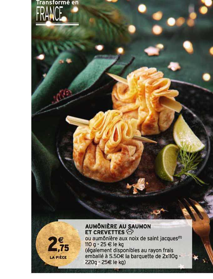 aumônière au saumon et crevettes