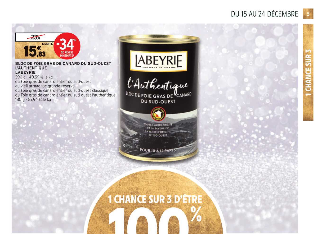 Bloc De Foie Gras De Canard Du Sud Ouest L'authentique Labeyrie