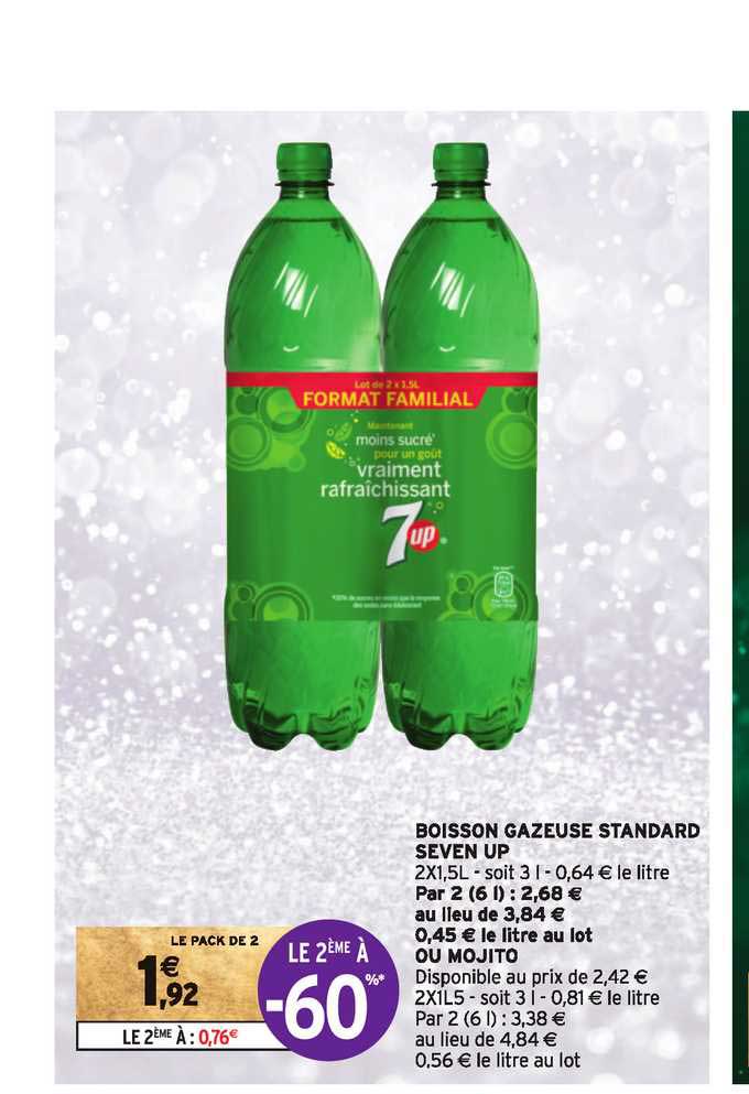 boisson gazeuse standard seven up le 2ème à -60%