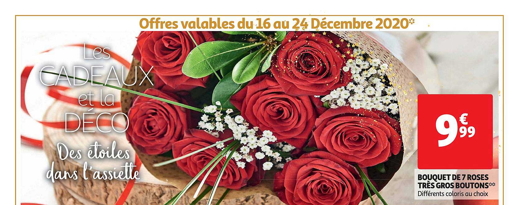 bouquet de 7 roses très gros boutons