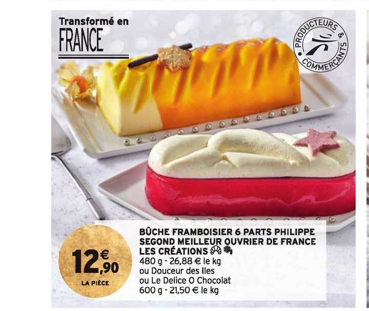 bûche framboisier 6 parts philippe segond meilleur ouvrier de france les créations